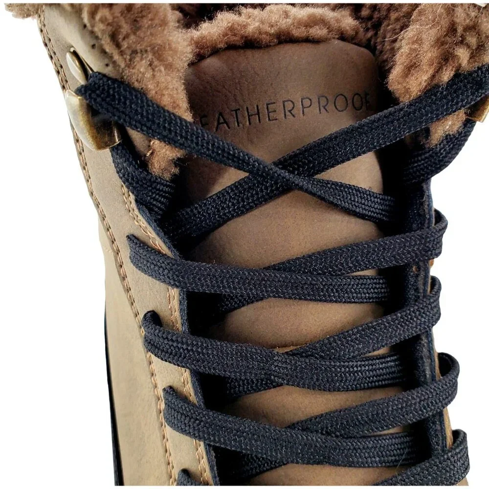 Weatherproof 13 Men Winter Boots Logjam Shearling Lace-up Outdoor Snow Shoes